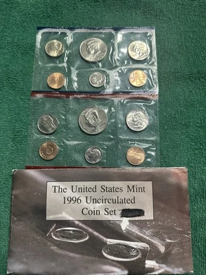 1996 U.S Mint Set  Original Government Packaging OGP without Dime (W) - Image 1 of 3
