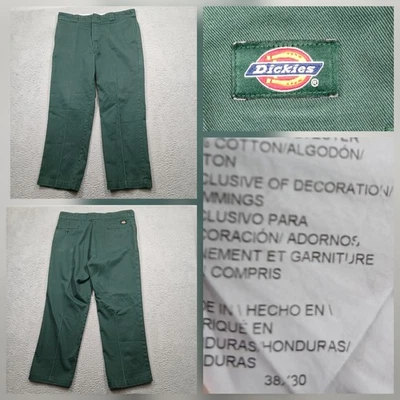 Calça de trabalho Dickies masculina verde 38x30 ajuste original estilo 874 - Imagem 1 de 4