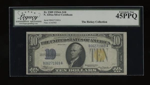 DBR 1934-A $10 North Africa Silver Fr. 2309 Legacy 45 PPQ Serial B06271969A - Picture 1 of 2