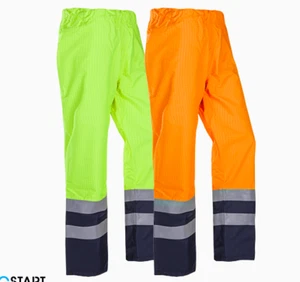 SIOEN Tielson Hi-Vis Waterproof Flame Retardant Anti-Static Over Rain Trousers - Picture 1 of 5