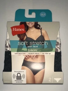 Lace Cotton Underwear Women Bikini Panties Hanes NEW! Size 9 2XL 2X - Picture 1 of 2