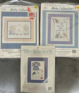 Menge 3 gezählte Kreuzstich Kits-Baby, Kind Neu im Paket - Bild 1 von 8