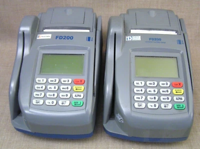 (2) First Data FD200 Credit Card / Check Reader Terminals - No Power Supplies - Image 1 of 4