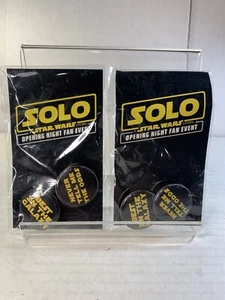 Star Wars SOLO Story Open Night Fan Event Button Theatre Souvenir 2 Pack Lot - Picture 1 of 2