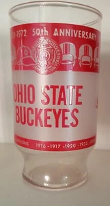 1954 Ohio State OSU Buckeye Fútbol 50 Aniversario de Ohio Stadium Glass - Imagen 1 de 5