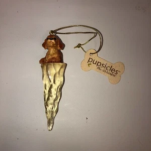 Big Sky Carvers Yellow Lab Labrador Icicle Christmas Ornament Frosted Ice 4"  - Picture 1 of 6