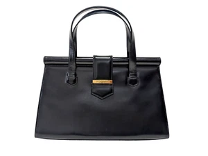 Yves Saint Laurent Hand Shoulder Bag Patent Leather Black Vintage YSL Authentic - Picture 1 of 24