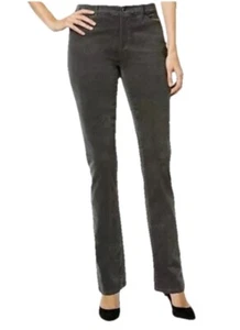 NWT Gray Lexington Corduroy Straight-Leg Pants Tummy Slimming Charter Club Sz 4 - Picture 1 of 9