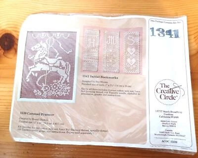Initial Bookmarks# 1341 The Creative Circle Tapestry Craft Kit VTG 1987 NOS - Image 1 of 4