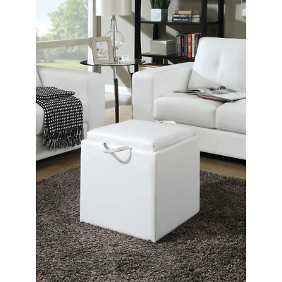 Park Avenue Single Ottoman With Stool White - Image 1 of 4