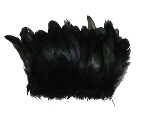 100 Pcs ROOSTER Coque Fringe - BLACK 3-6" Feathers (Trim/Costume/Halloween) - Picture 1 of 1