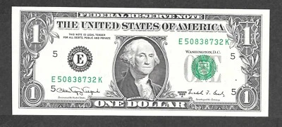 1988A $1 Web Note FRN, fr. 1917, E50838732K Run 8-EK Block 4-4 GEM - Image 1 of 2