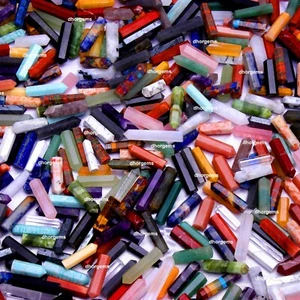 200 piezas mezcla de piedras preciosas puntos de lápiz piedras preciosas sueltas cristales de piedras preciosas curativas - Imagen 1 de 12