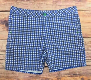 Sperry Mens Blue & White Gingham Checkered Shorts Size 38 Polyester Blend - Picture 1 of 8