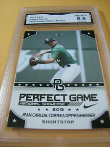 CARLOS CORREA ASTROS 2015 LEAF PERFECT GAME ROOKIE RC # 108 GRADED 8.5 L@@@K - Picture 1 of 2