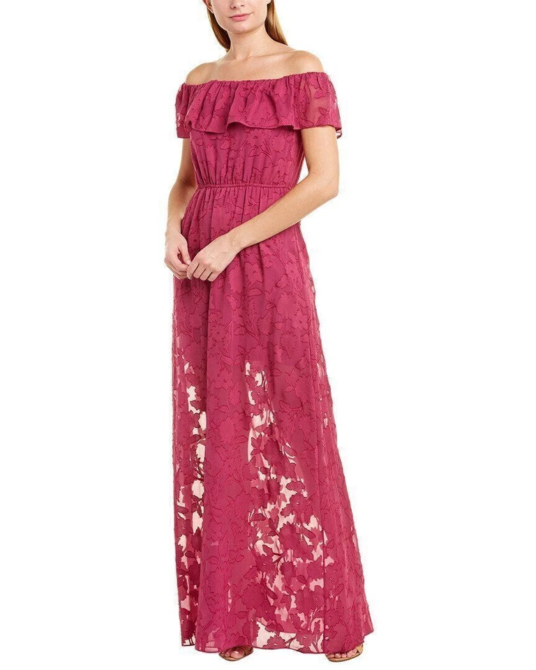 Rachel Zoe Dress Clea Silk Blend Gown Purple Sz S 343