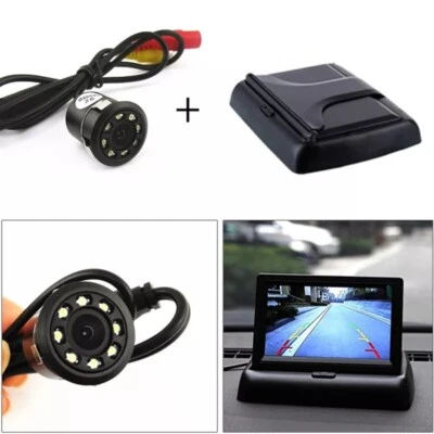 HD 4.3'' TFT-LCD Screen Foldable Car Reverse Monitor w/Rear View Camera Set - Image 1 of 4