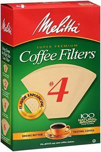 Melitta Cone Coffee Filter - Natural Brown #4 (100 Pieces) (624602)