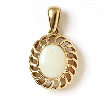 Designer - Anhänger von Scala 9 Karat 375 Gold 3,11 g weißer Opal Cabochon - Bild 1 von 2