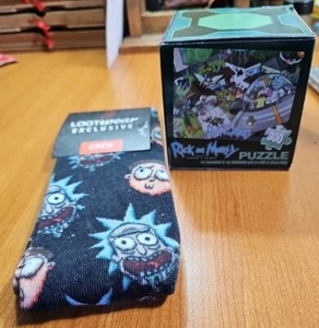 Rick and Morty Adult Swim 300 Piece Jigsaw Puzzle Loot Crate Exclusive + Socks - Picture 1 of 4