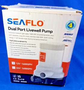 SEAFLO  -  SEAFLO 01-series 1600 GPH Dual Port Pump - open box - unused - as is - Picture 1 of 4