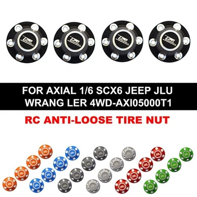 Alloy Wheel Nut Cap Anti-loosening For 1/6 RC Car AXIAL SCX6 JLU Wrangler 4WD - Image 1 of 4