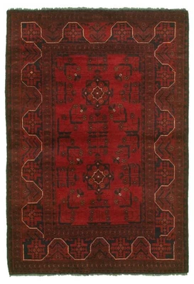 Alfombra oriental tradicional vintage anudada a mano de lana de 3'5" x 4'11" Foto 1 de 4