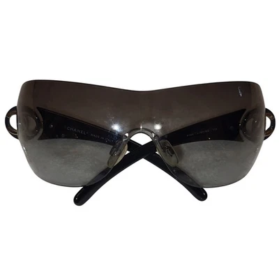 Chanel 4145 Rimless Shield Black Gradient Silver CC Logo Sunglasses - Image 1 of 4