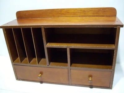 Vtg HANDMADE PIGEON HOLE COMPARTMENTS FOR A CHILD'S DESK / ALL WOOD CONSTRUCTED - Image 1 of 4