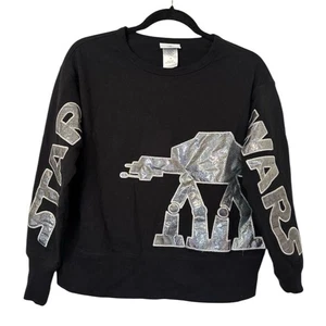 Disney Parks Star Wars AT-AT Walker Holographic Long Sleeve Top Womens XS Black - Picture 1 of 8