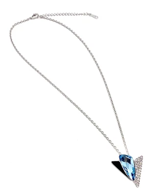 Collar Aguamarina "MARZO" Elementos Swarovski Cristal Chapado en Oro Blanco 18K Foto 1 de 4