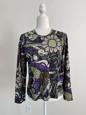 Lynn Ritchie Vintage 78% Silk Multicolor Abstract Art to Wear LS Top XL - Image 1 of 4