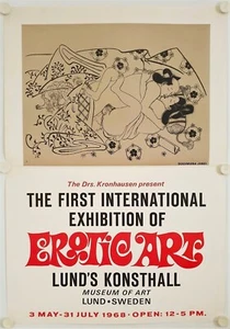 Poster SIGIMURA JIHEI Erste Ausstellung EROTIK KUNST 1968 Ausstellung Lund Schweden - Bild 1 von 2