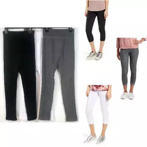 Leggings para mujer Tono Reversible French Terry Cintura Alta Capri Opt Talla Color Nuevo - Imagen 1 de 10