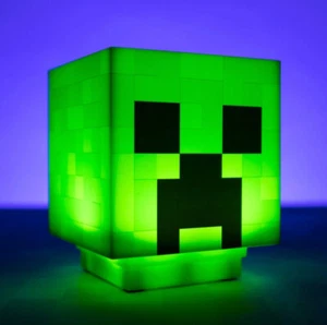 Kids Christmas Gift Minecraft Creeper Light with Sound Bedside Lamp Night Lights - Picture 1 of 18