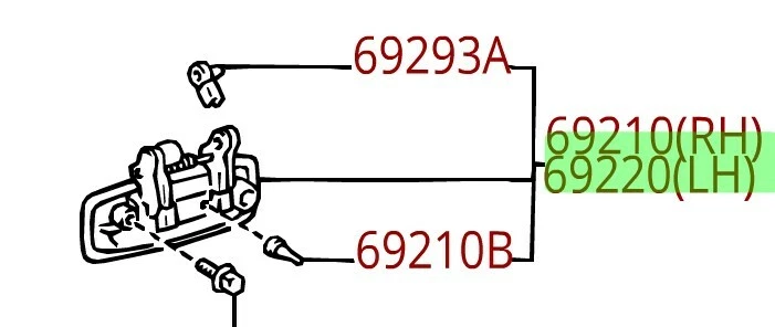 Manija de puerta exterior azul delantera izquierda Toyota Camry 1997-2001 original OEM OE Foto 1 de 1