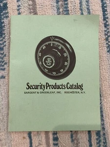 Vintage Sargent Greenleaf Security Products Sales Catalog Combination Locks RARE - Picture 1 of 7