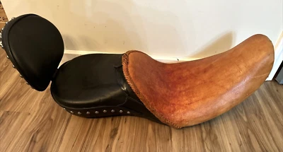 De colección Harley Davidson Doble Asiento 2002 Low Rider Marrón Negro Cuero Asiento Corbin Foto 1 de 4