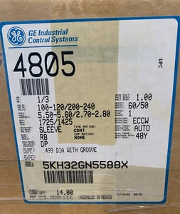 GE Motors 5KH32GN5588X Motor (CAT 4805)  HP 1/3 Phase 1 ECCW 120/240 NEW - Picture 1 of 6