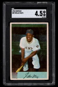 Willie Mays 1954 Bowman Baseballkarte #89 SGC 4,5 Sehr guter Erhaltungszustand + zentriert 50/50 schön! - Bild 1 von 3