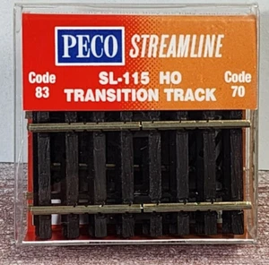 PECO SL-115 HO Escala Código 83 a Código 70 Transición Pista Paquete de 4 Piezas - Imagen 1 de 2