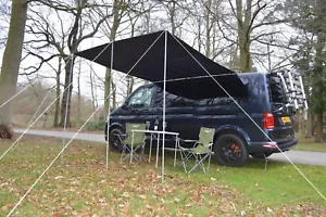 Campervan Caravan Awning sun canopy by WILD EARTH 2.4 X 2.4m MEDIUM GREY SQUARE - Picture 1 of 12