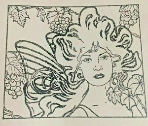 Traube Göttin Frau Stempel Francisco Gummibügel Weingarten Weinberg Gesicht RAR - Bild 1 von 4