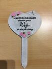 WIFE - Forever in our hearts Heart Stake Grave Memorial Ornament