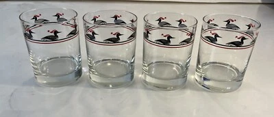 Georges Briard Juego de 4 Mid Century Loon 14 oz. Gafas dobles antiguas Foto 1 de 4