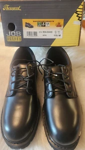 THOROGOOD Leather Academy Oxford style Safety Toe Mens 11 1/2 Job Fitted New - Picture 1 of 7