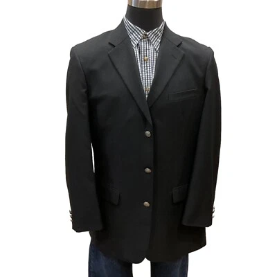 42L Hombres Bolzano Uomo Colección Negro Traje Chaqueta Abrigo Deportivo Blazer Botón Plateado Foto 1 de 4