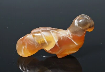 Incrível! Pingente de contas antigo de pássaro papagaio bebê tom âmbar uísque natural PYU  - Imagem 1 de 4