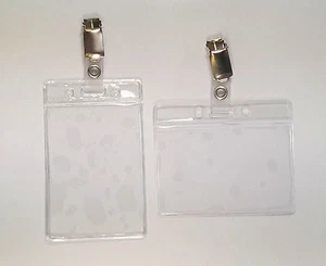 25x Transparente Flexible tarjeta identificador Placa Soportes & Clips De Correa - Picture 1 of 4