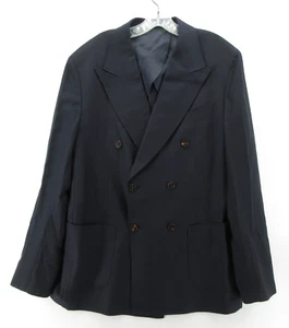 Spier & Mackay Sport Coat Men 44 Long Blue Guabello Blazer Double Breasted Wool - Picture 1 of 13